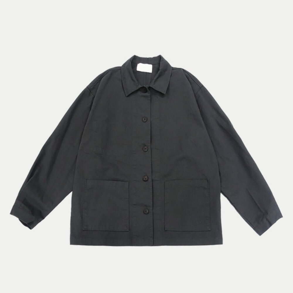 Magaret brand Tan Button Detail Jacket - Charcoal - Size M